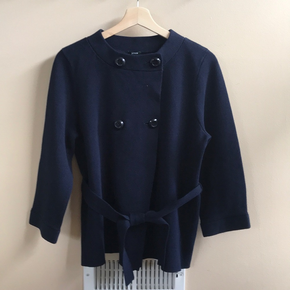 J. Crew Navy Blue Double Breasted Sweater - L